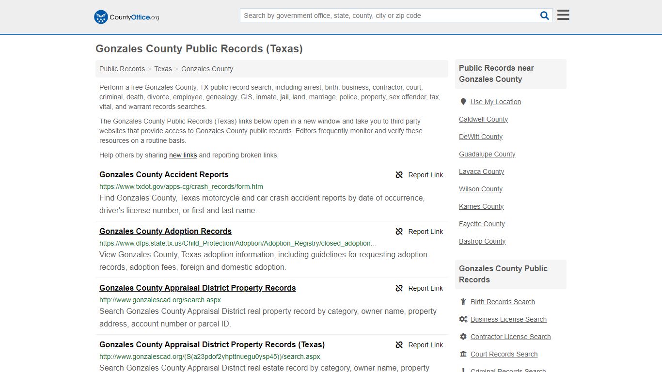 Public Records - Gonzales County, TX (Business, Criminal, GIS, Property ...
